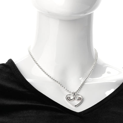 Gucci Sterling Silver GG Heart Pendant Necklace 2 of 5