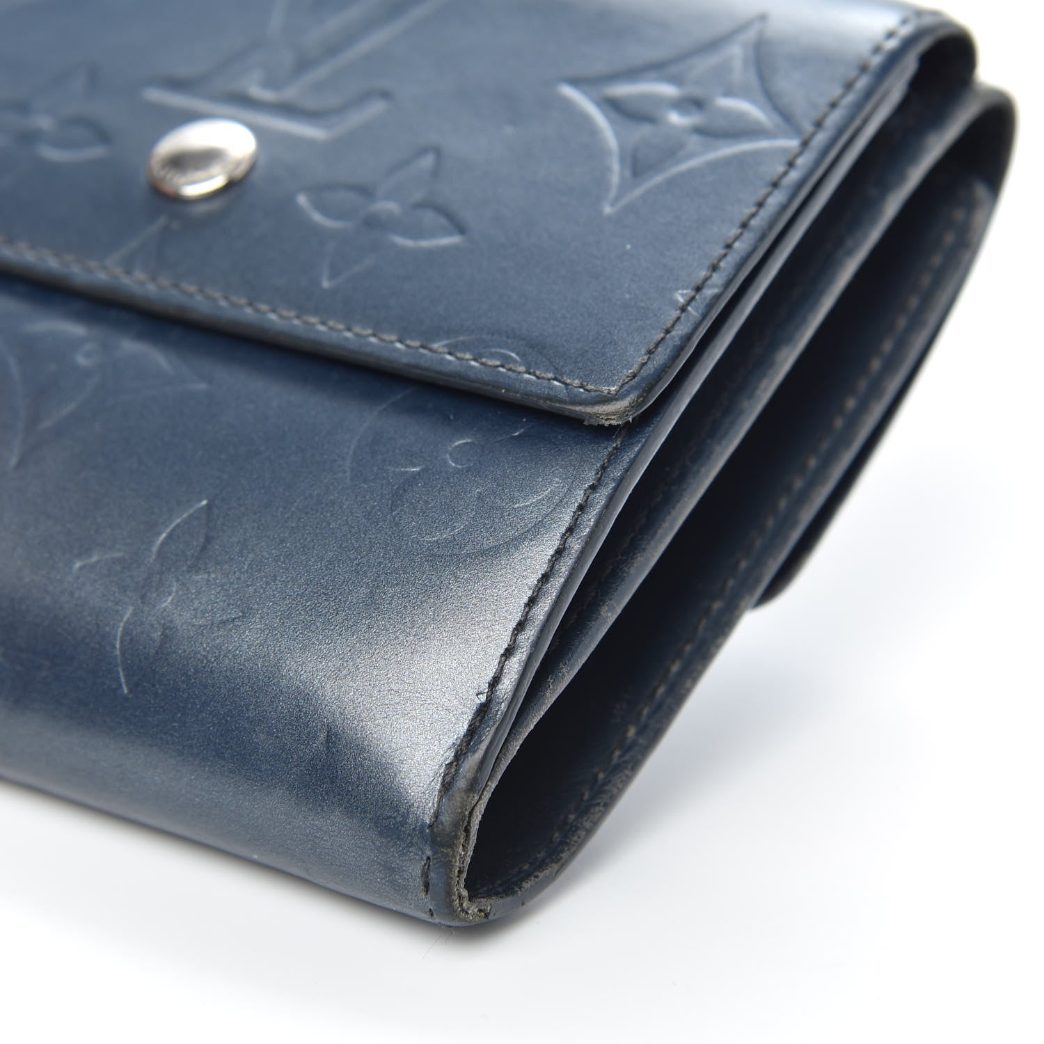 Louis Vuitton Mat Monogram Elise Wallet Blue 8 of 11
