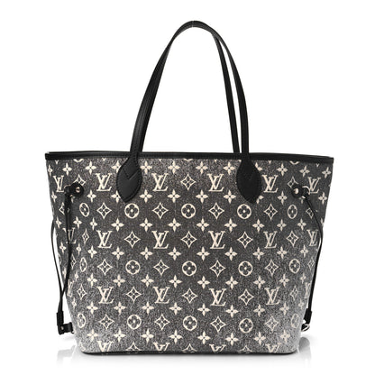 Louis Vuitton Denim Monogram Jacquard Neverfull MM Grey 1 of 8