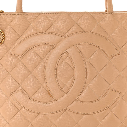 Chanel Caviar Quilted Medallion Tote Beige 6 of 11