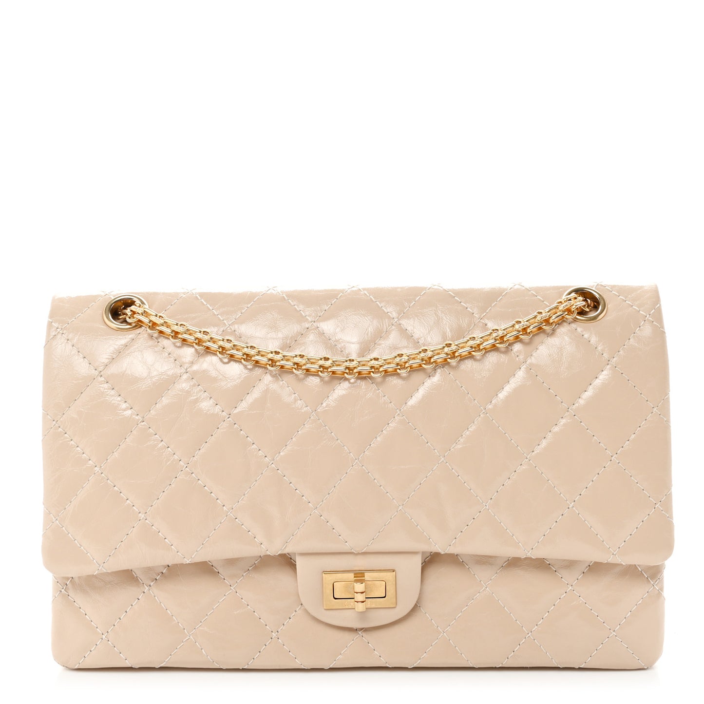 Glazed Calfskin Quilted 2.55 Reissue 226 Flap Light Beige