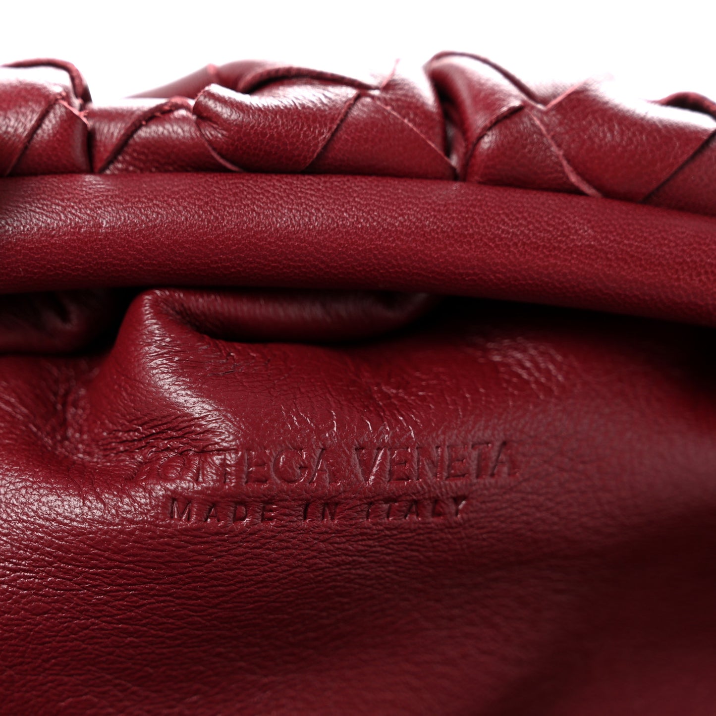 Nappa Maxi Intrecciato The Pouch Oversized Clutch Bordeaux