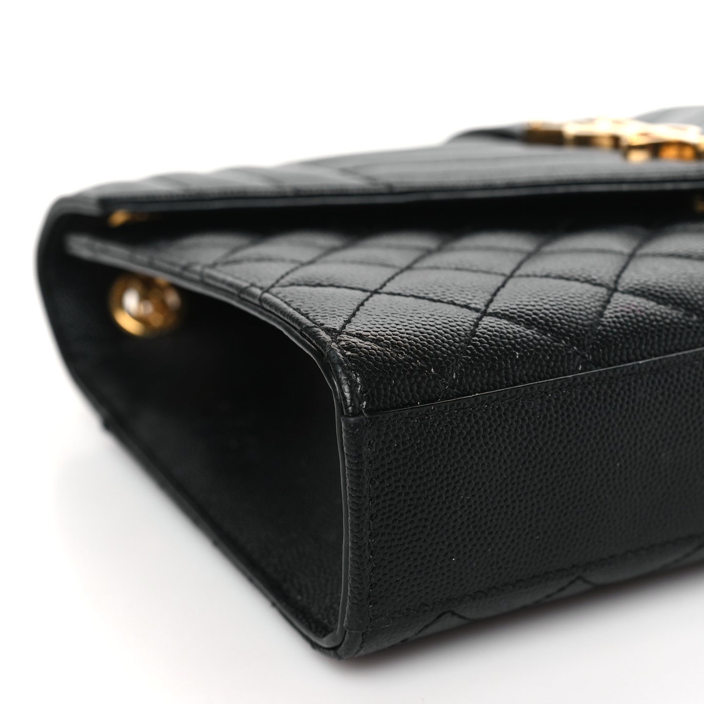 Grain De Poudre Textured Mixed Matelasse Triquilt Medium Monogram Satchel Black