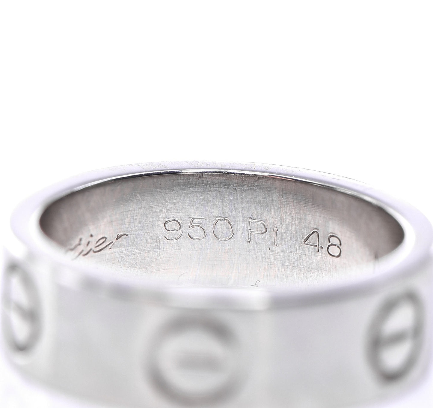 Platinum 5.5mm LOVE Ring 48 4.5