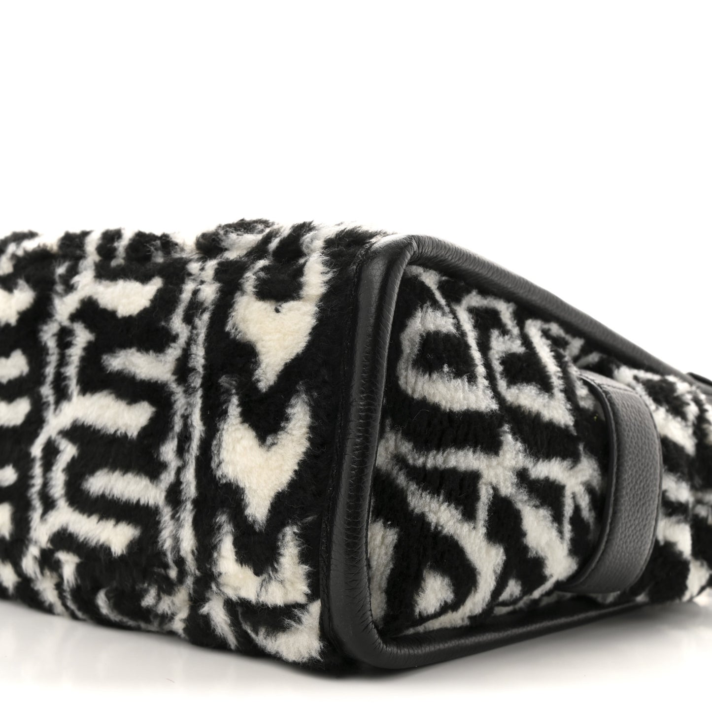 Polyester Cotton Oversized Monogram Medium Traveler Tote Bag Black Ivory