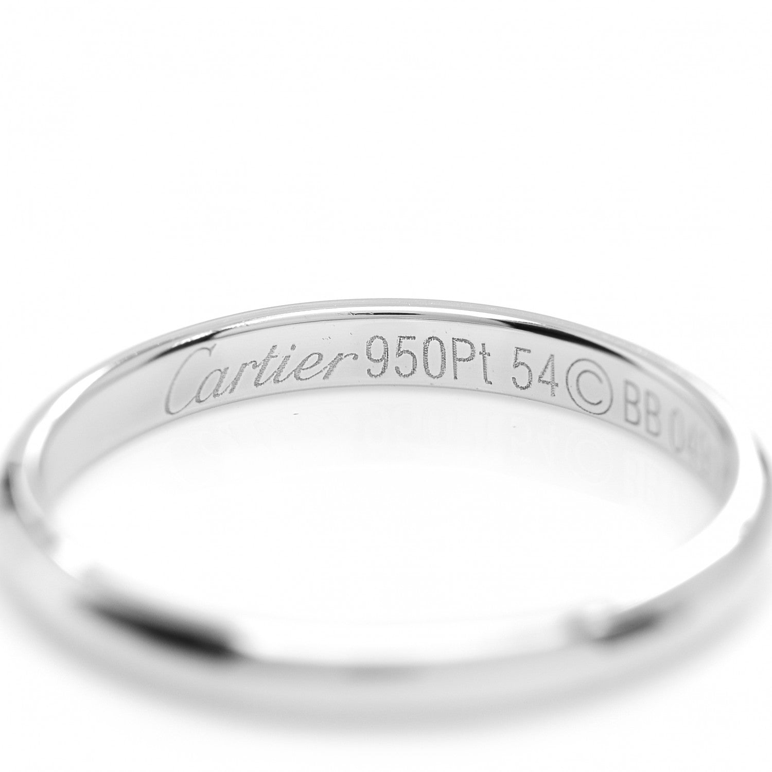 Cartier Platinum 2mm 1895 Wedding Band Ring 54 7 4 of 4