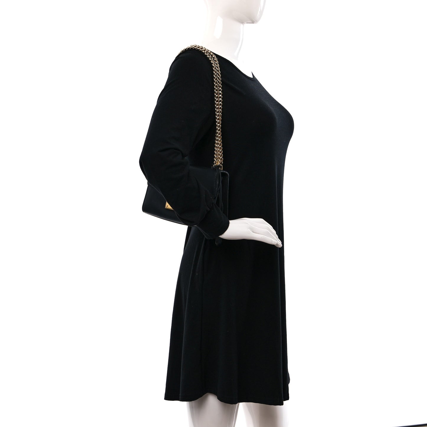 Calfskin Small Padlock Shoulder Bag Black