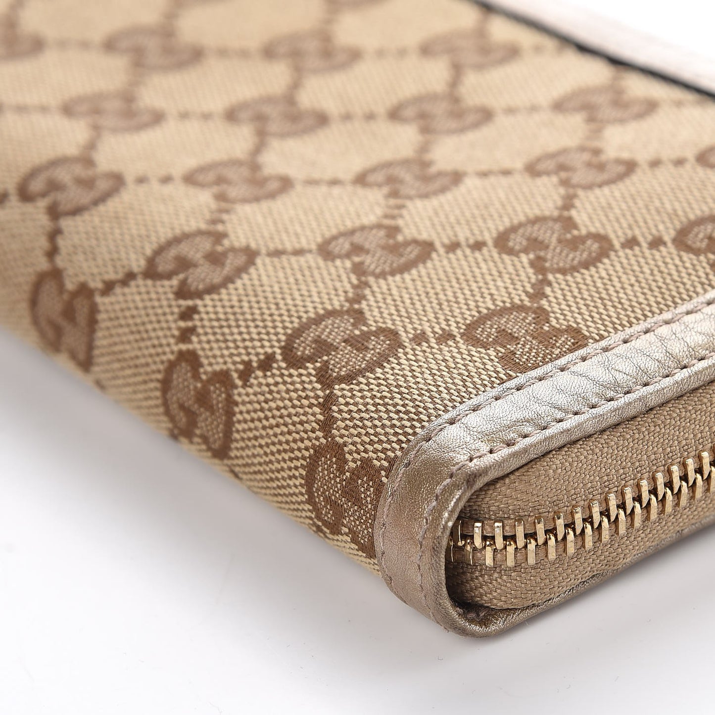 Monogram Bamboo Tassel Zip Around Wallet Gold