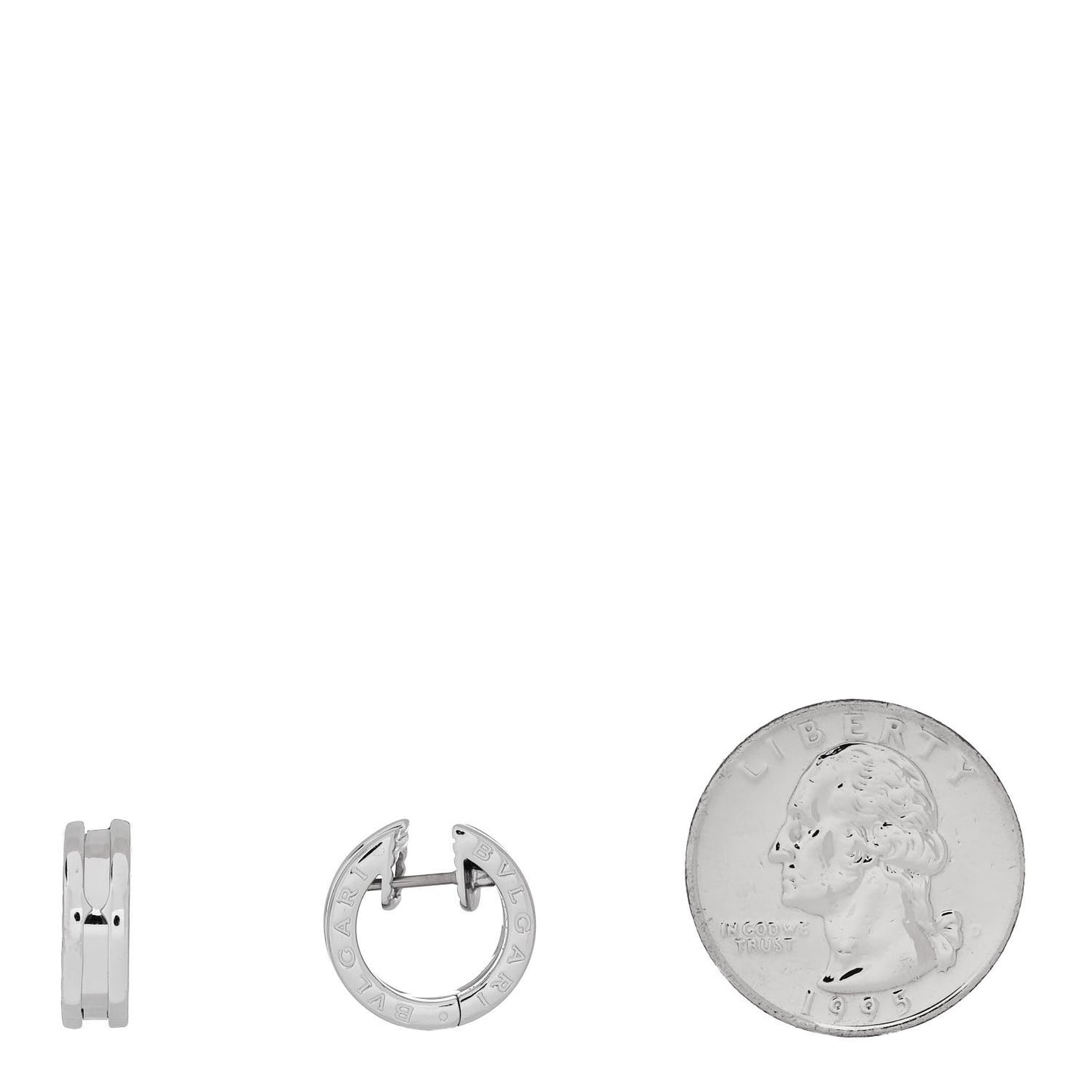 18K White Gold Small B.Zero1 Hoop Earrings
