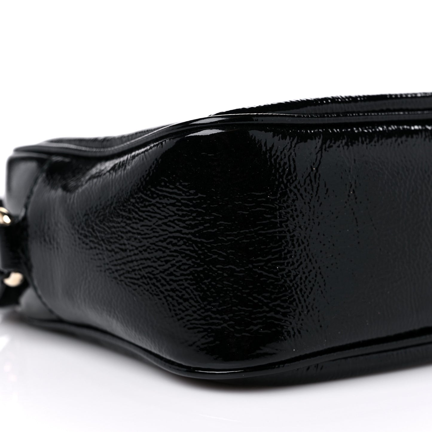 Soft Patent Small Soho Disco Bag Black