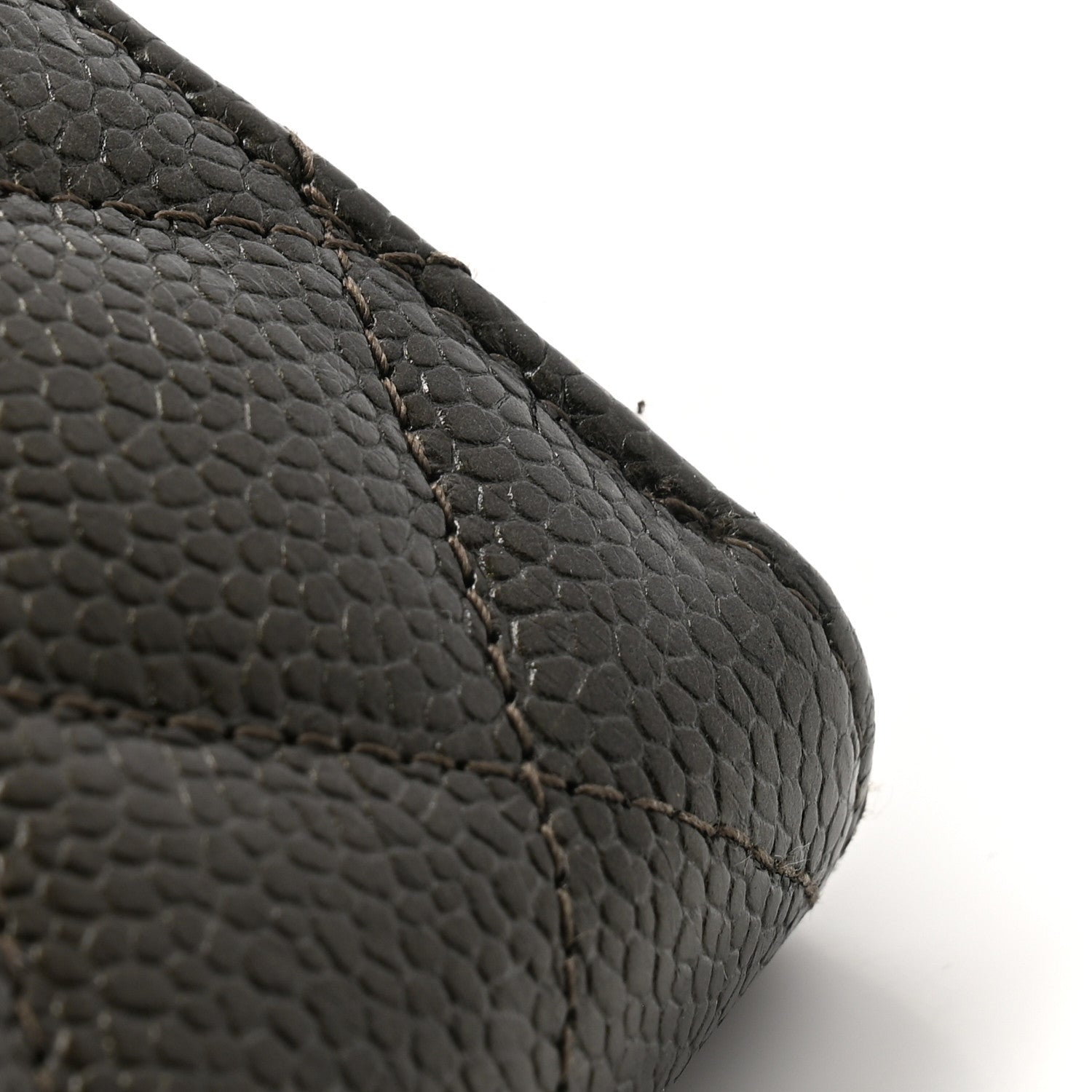 Chanel Metallic Caviar Quilted Large Gusset Zip Around Wallet Dark Charcoal 10 of 12