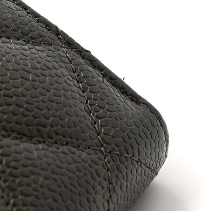 Chanel Metallic Caviar Quilted Large Gusset Zip Around Wallet Dark Charcoal 10 of 12
