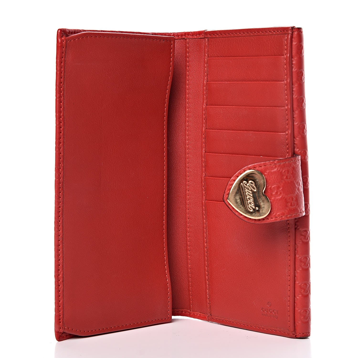 Gucci Microguccissima Heart Continental Wallet Red 5 of 8
