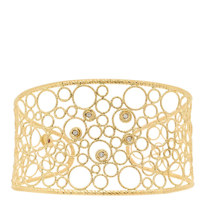 Roberto Coin 18K Yellow Gold Diamond Bollicine Cuff Bracelet 1 of 3