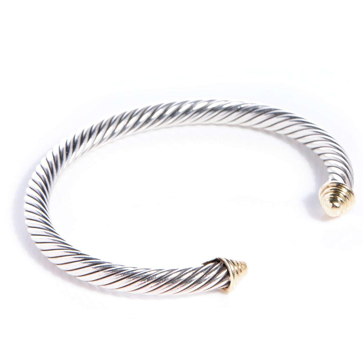 Sterling Silver 14K Yellow Gold 5mm Cable Classics Bracelet