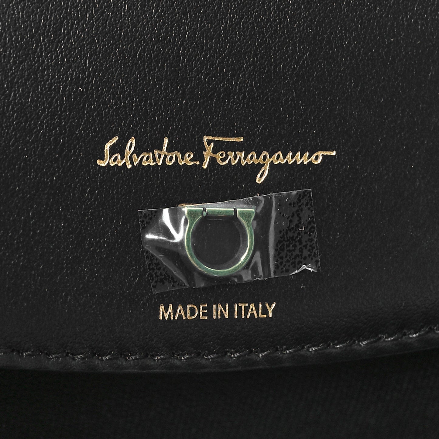 Canvas Calfskin Gancini Bag Black