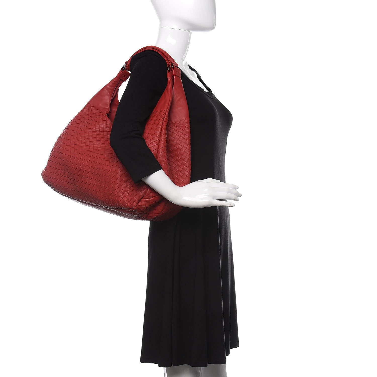 Bottega Veneta Nappa Intrecciato Large Campana Hobo Red 2 of 9
