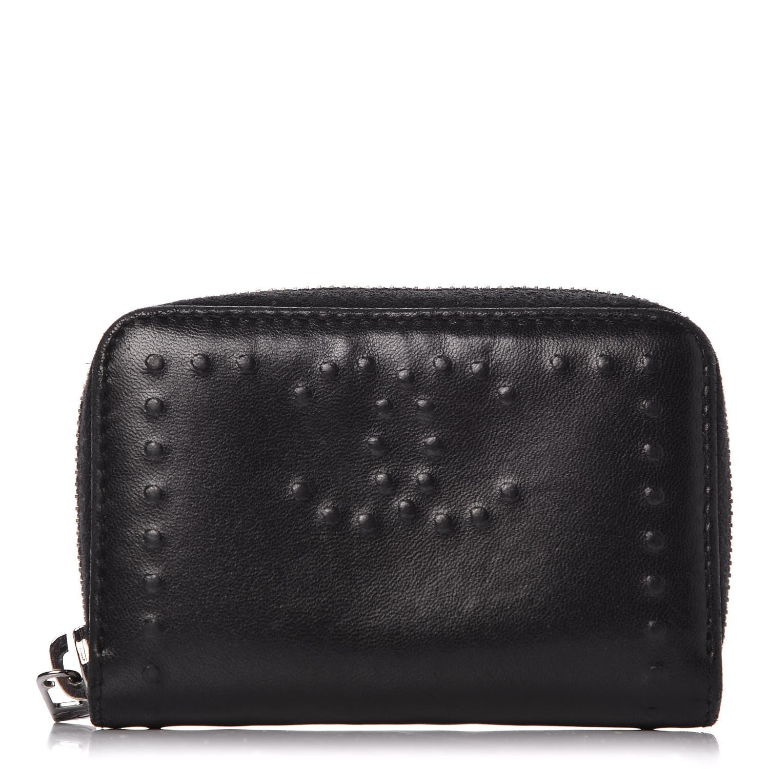 Chanel Lambskin Embossed CC Zip Around Coin Purse Wallet Black 1 of 8
