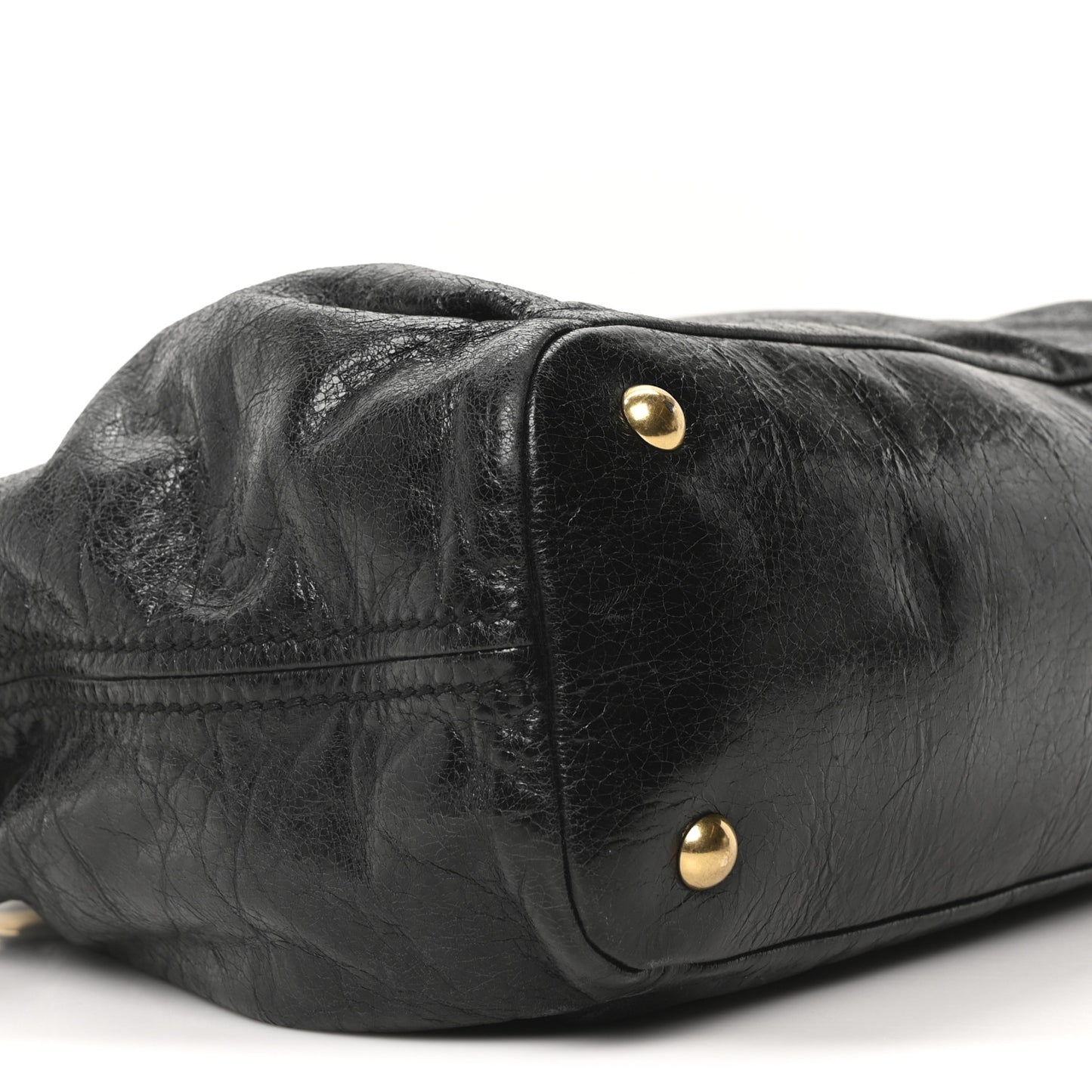 Vitello Shine Zip Tote Black