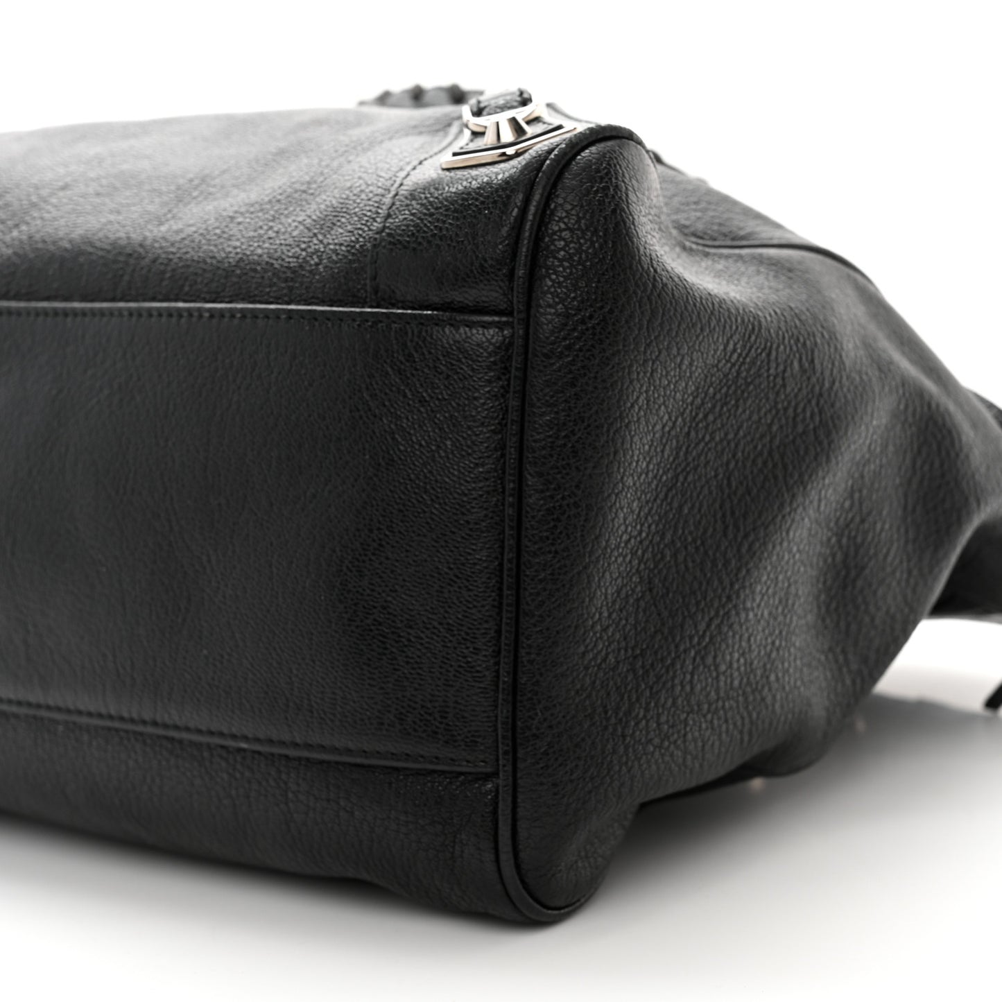 Chevre Silver Metallic Edge Hardware Velo Black