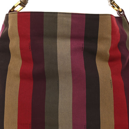 Fendi Canvas Striped Pequin Hobo Multicolor 9 of 11