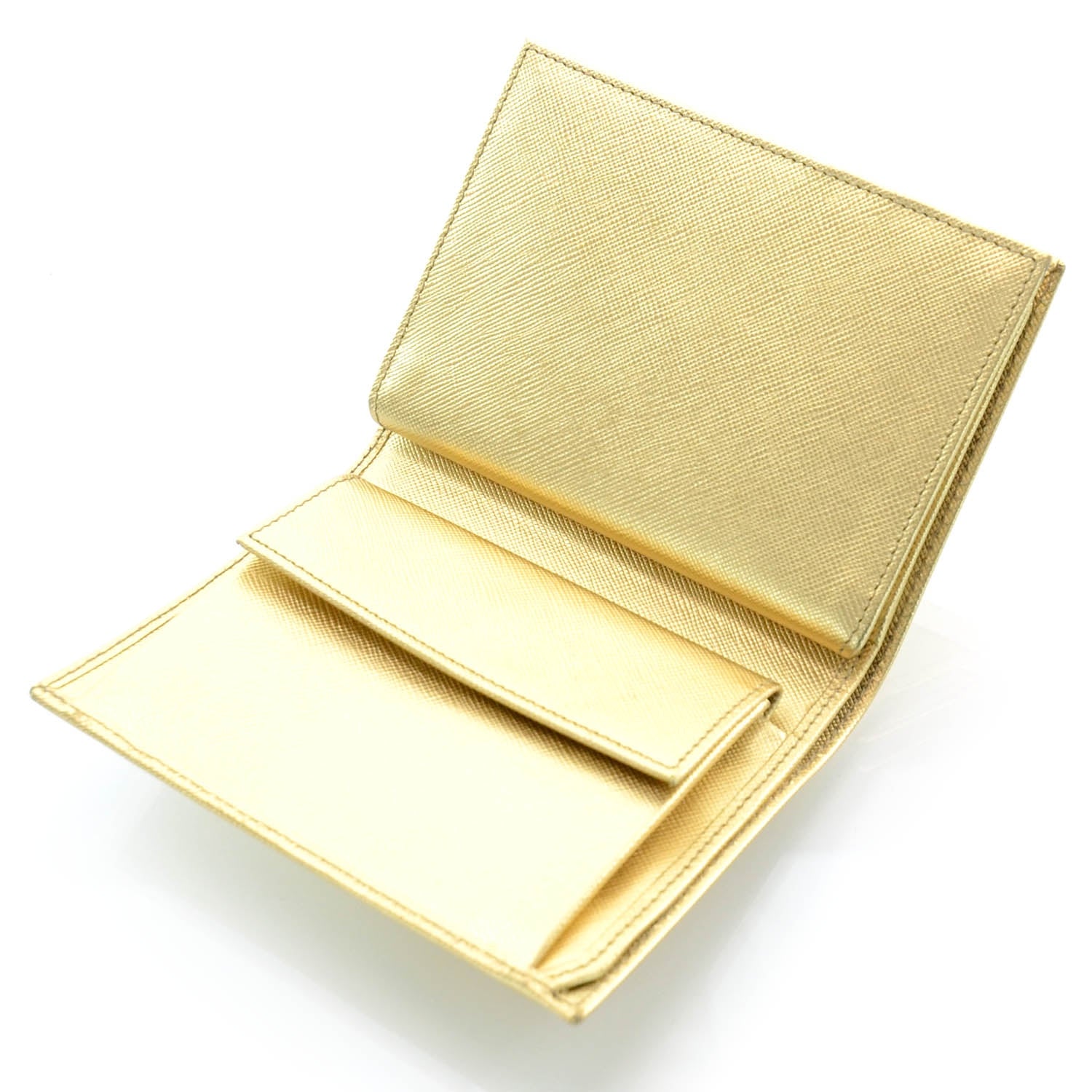 Prada Saffiano Metal Bi-Fold Wallet Platino 5 of 9