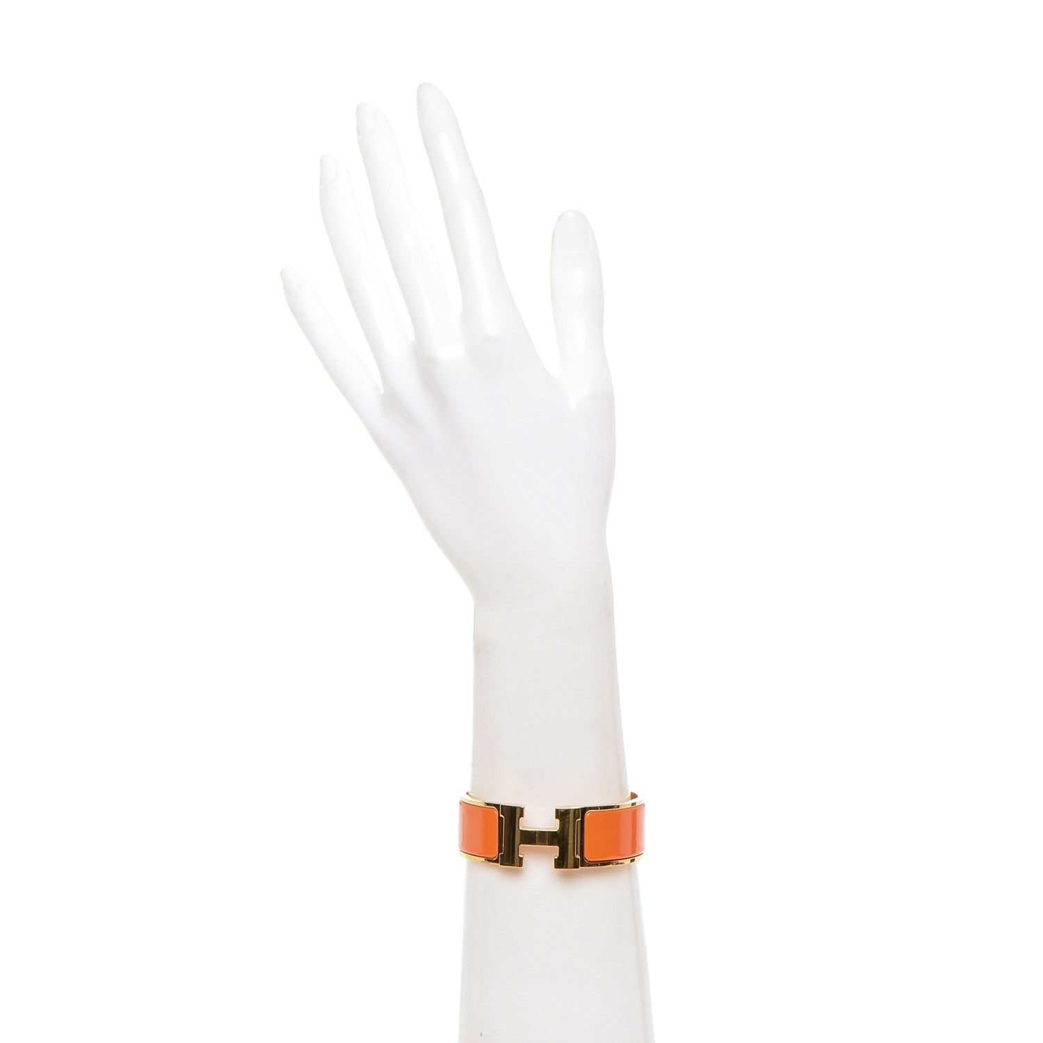 Hermes Enamel Wide Clic Clac H Bracelet PM Orange 2 of 4