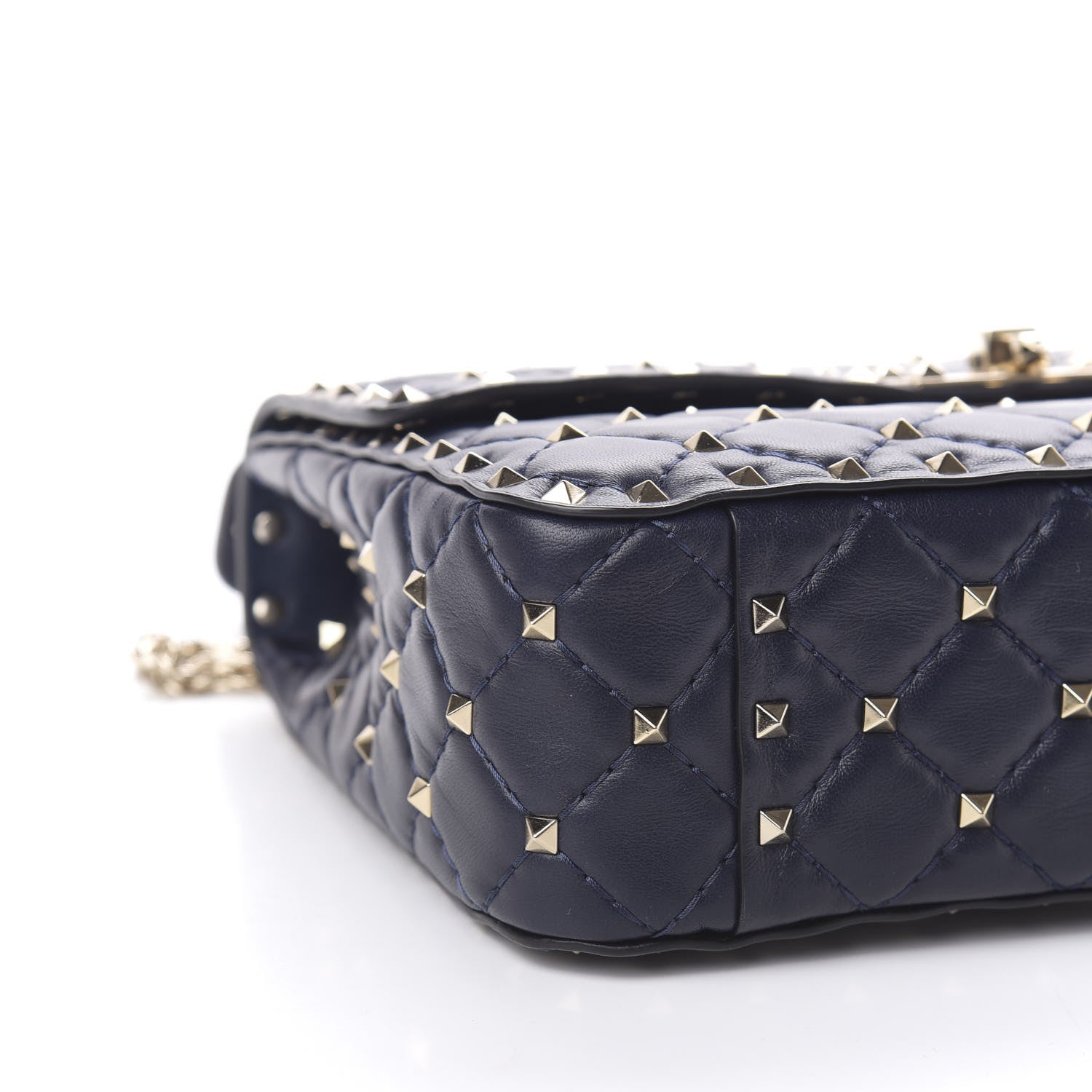 Valentino Garavani Nappa Medium Rockstud Spike Shoulder Bag Marine 7 of 9