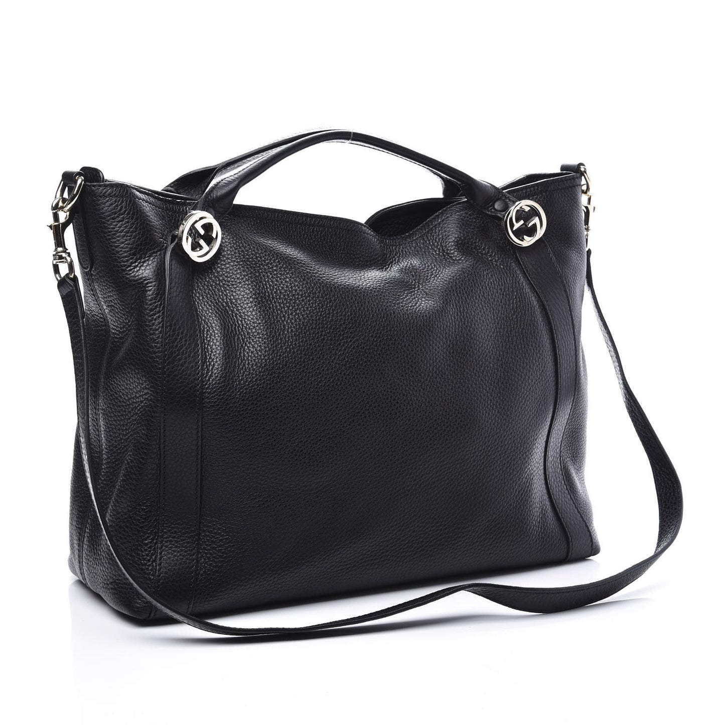 Cellarius Calfskin Medium Miss GG Top Handle Bag Black