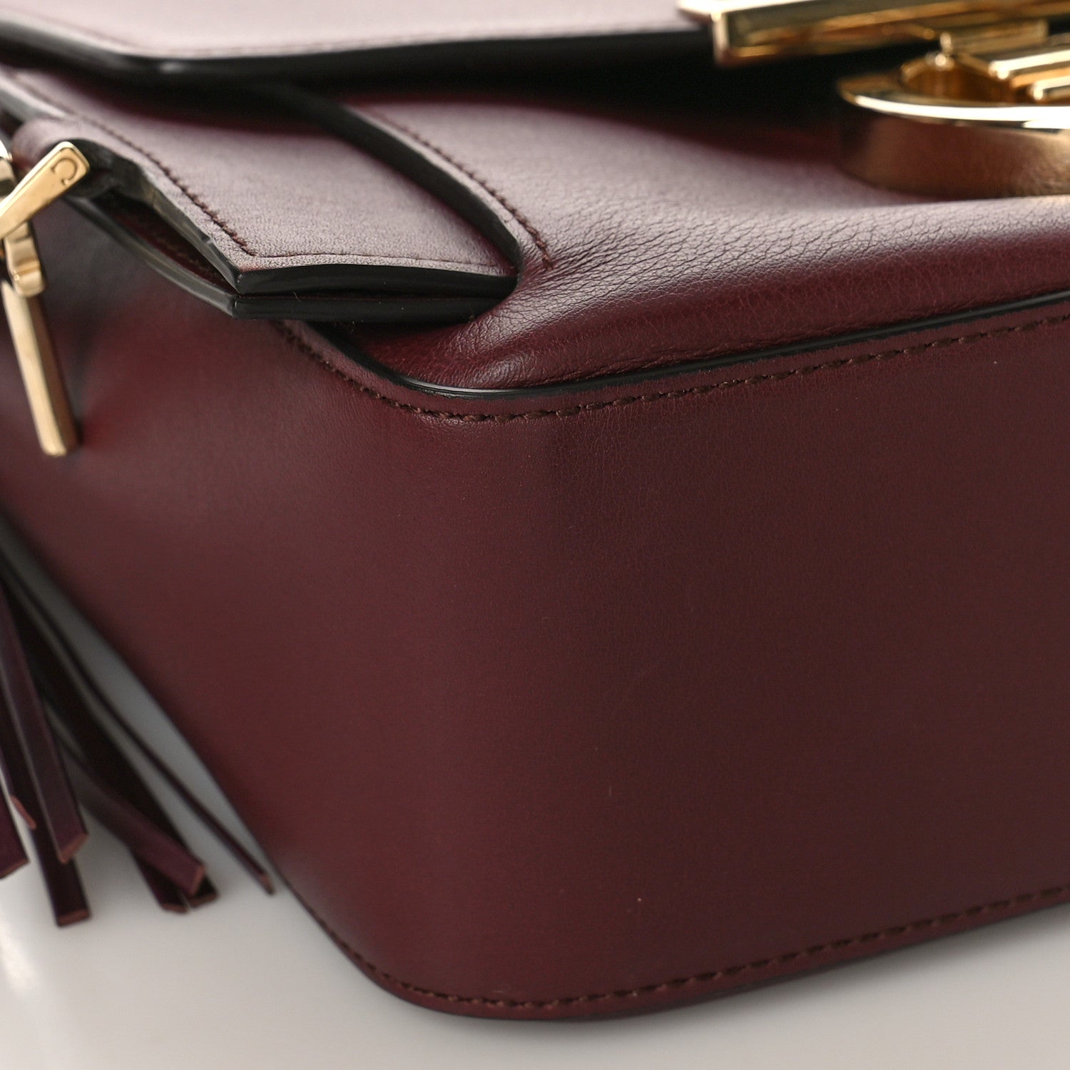 Salvatore Ferragamo Calfskin Gancini Lock Flap Crossbody Burgundy 7 of 8