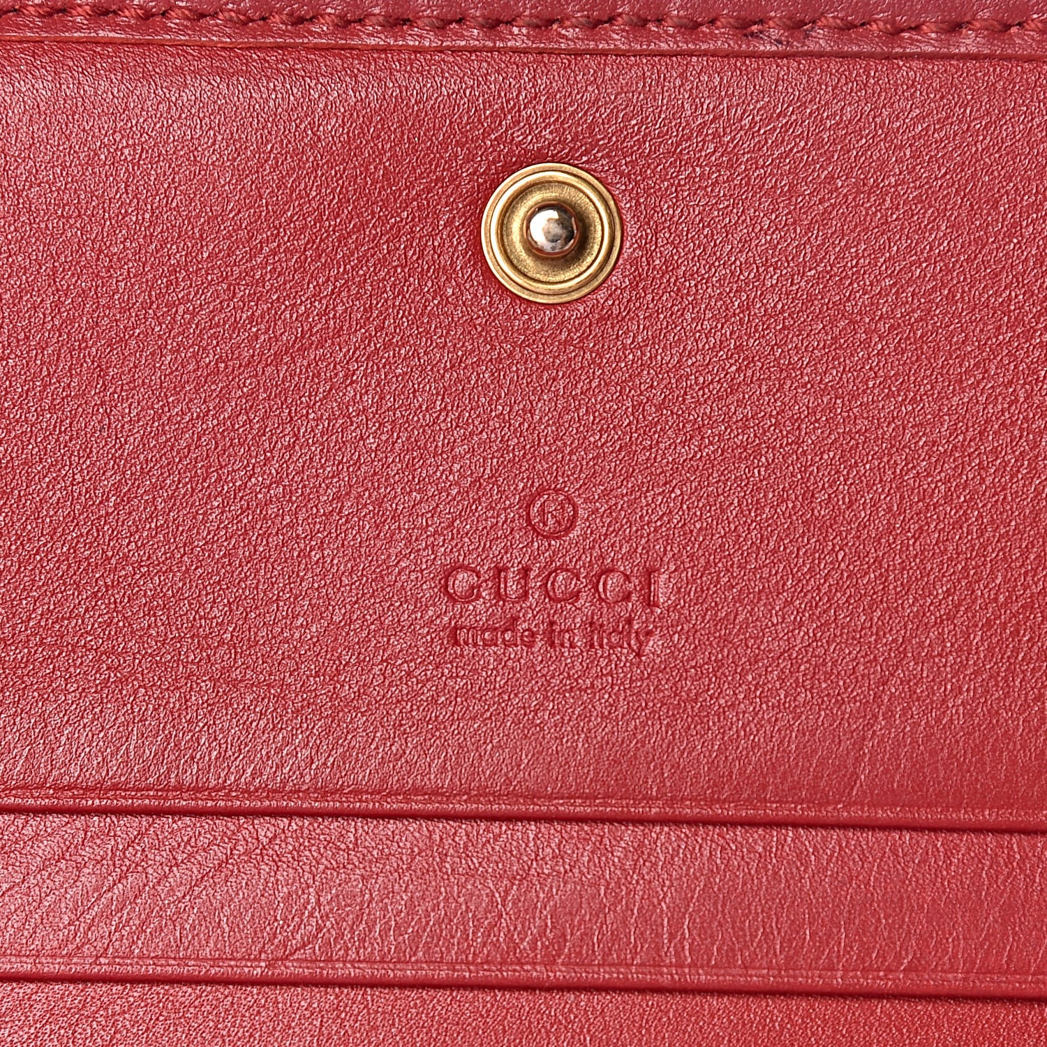 Gucci Calfskin Matelasse GG Marmont Card Case Hibiscus Red 6 of 10