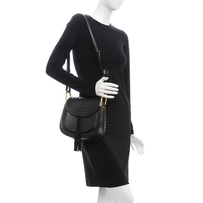 Chloe Calfskin Braided Small Hudson Shoulder Bag Black 2 of 7