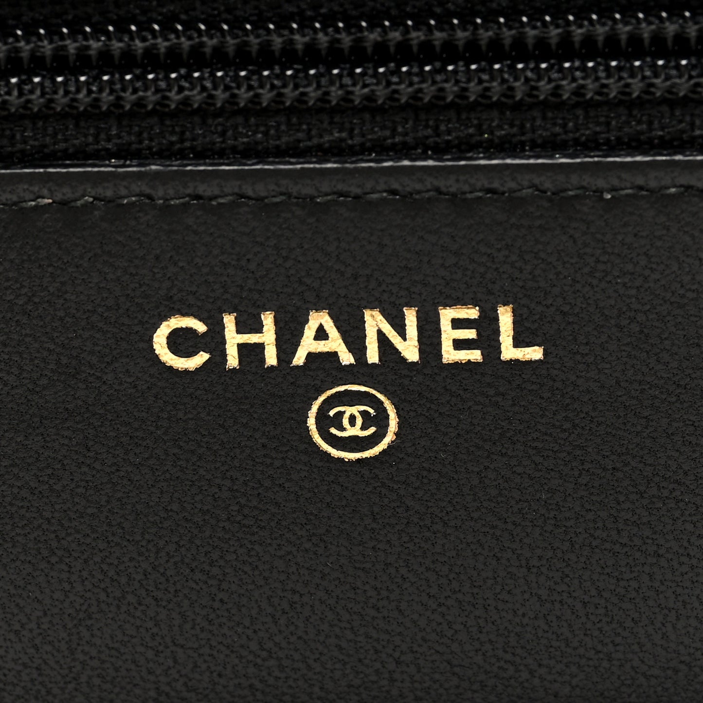 Lambskin Quilted Trendy CC Wallet On Chain WOC Black