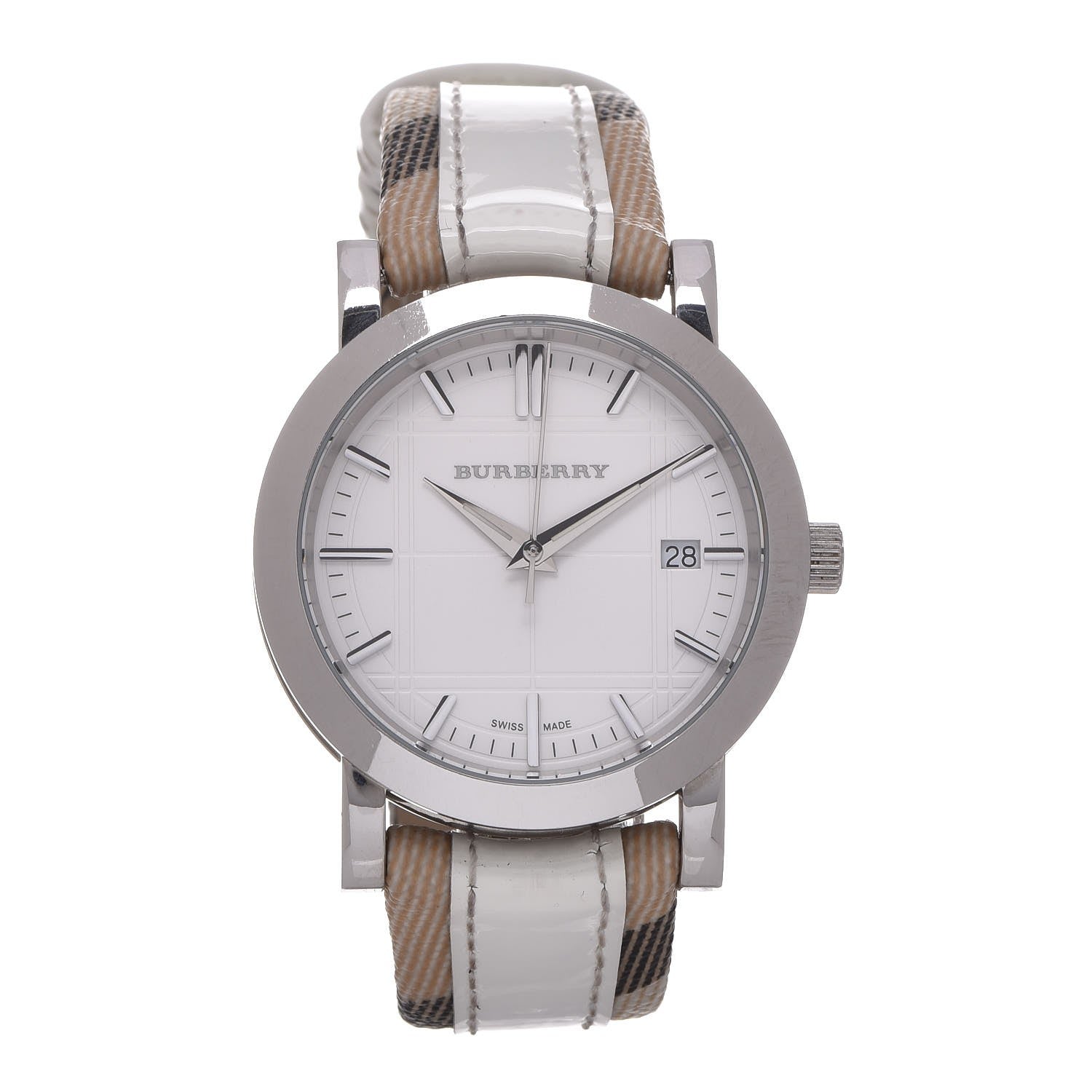 Burberry Stainless Steel Calfskin 38mm Nova Check Quartz Watch BU1379 1 of 7