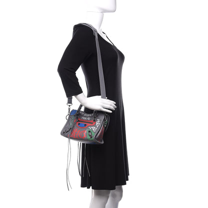 Balenciaga Agneau Classic Hardware Graffiti Mini City Grey 2 of 12