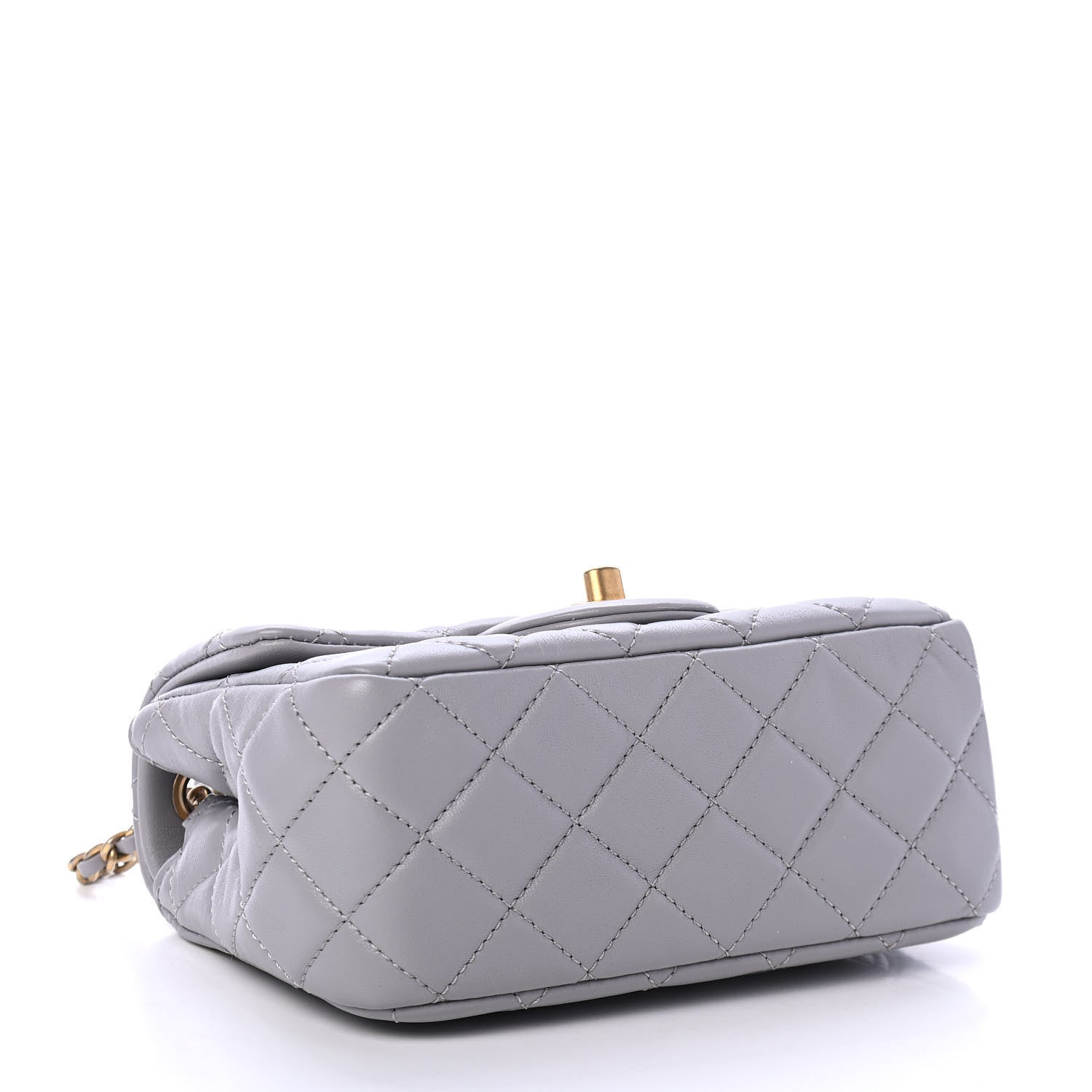 Chanel Lambskin Quilted Mini Pearl Crush Flap Light Grey 3 of 4