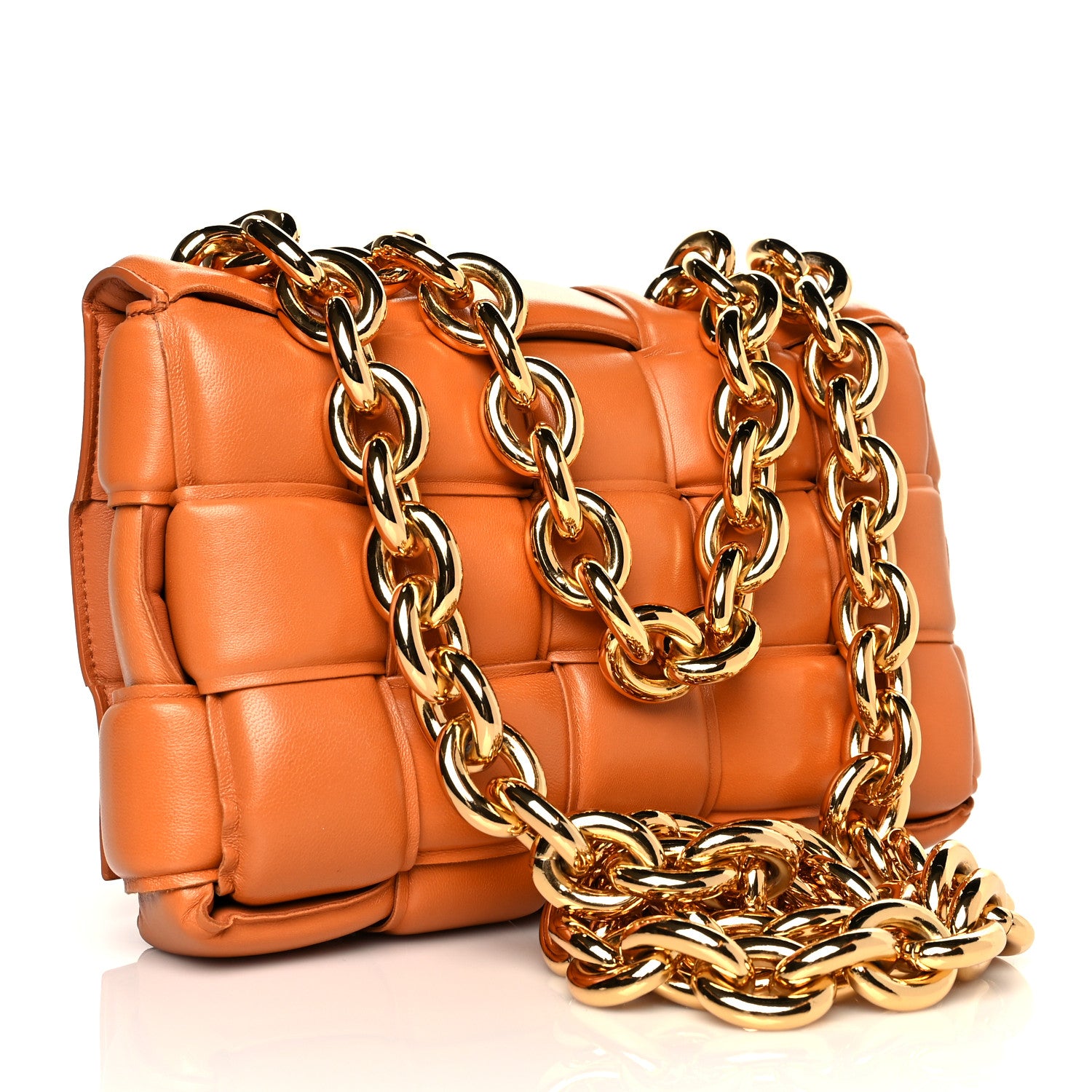 Bottega Veneta Lambskin Maxi Intreccio Padded Chain Cassette Crossbody Bag Clay 3 of 11