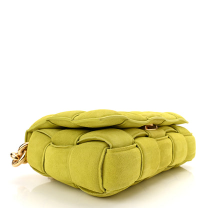 Bottega Veneta Suede Maxi Intrecciato Padded Chain Cassette Crossbody Bag Kiwi 4 of 10