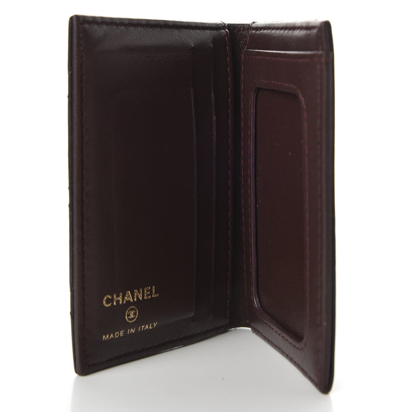 Lambskin Quilted Card Holder Wallet Black