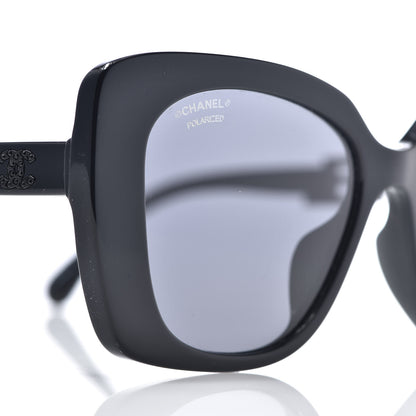 Chanel Acetate Strass Polarized Square Sunglasses 5422-B Black 7 of 8