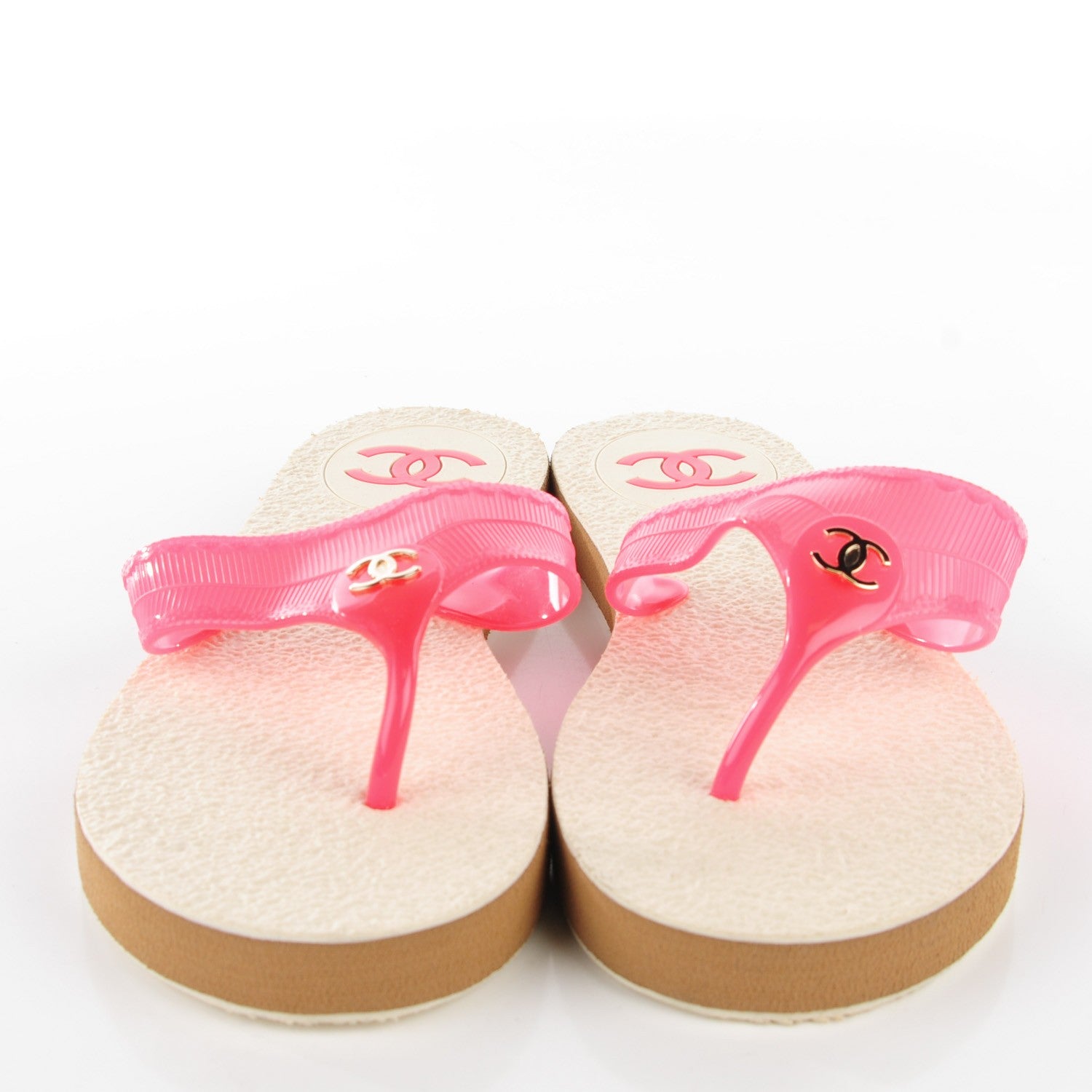 Chanel Rubber CC Thong Sandals 41 Pink 1 of 8
