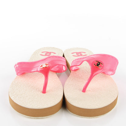 Chanel Rubber CC Thong Sandals 41 Pink 1 of 8