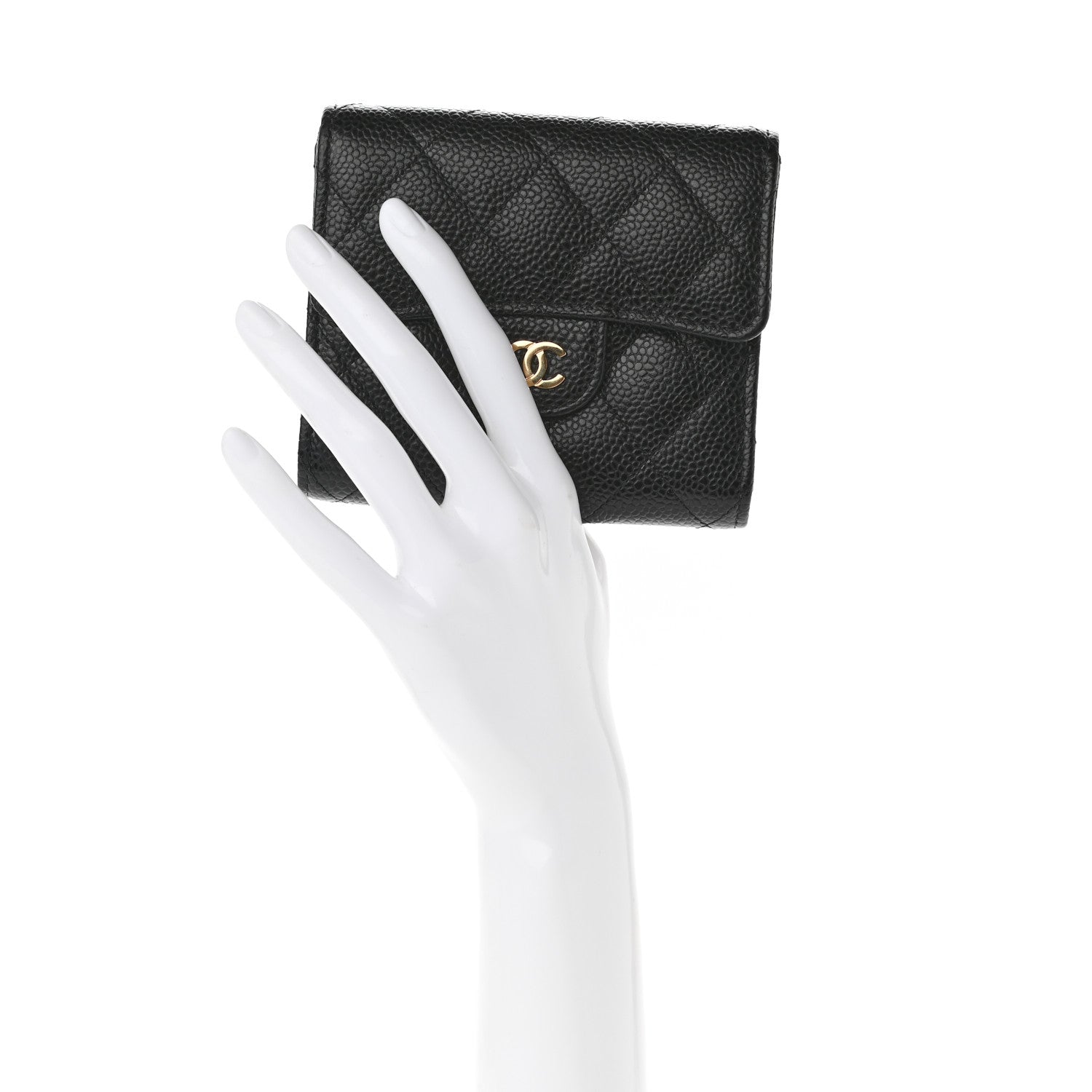 Chanel Caviar Quilted Compact Flap Wallet Black 2 of 9