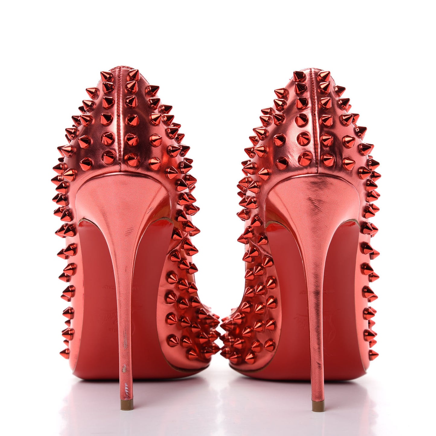 Metallic Patent Follies Spikes 120 Pumps 36.5 Red