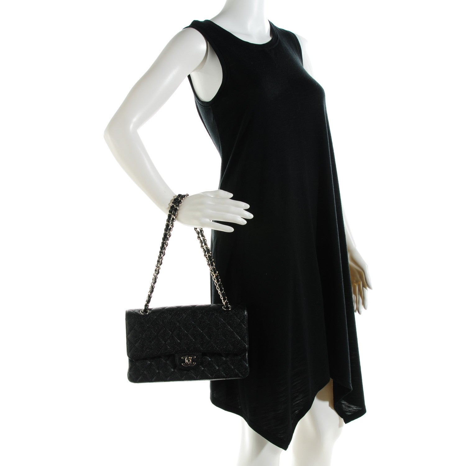 Chanel Caviar Quilted Medium Double Flap Black 2 of 8