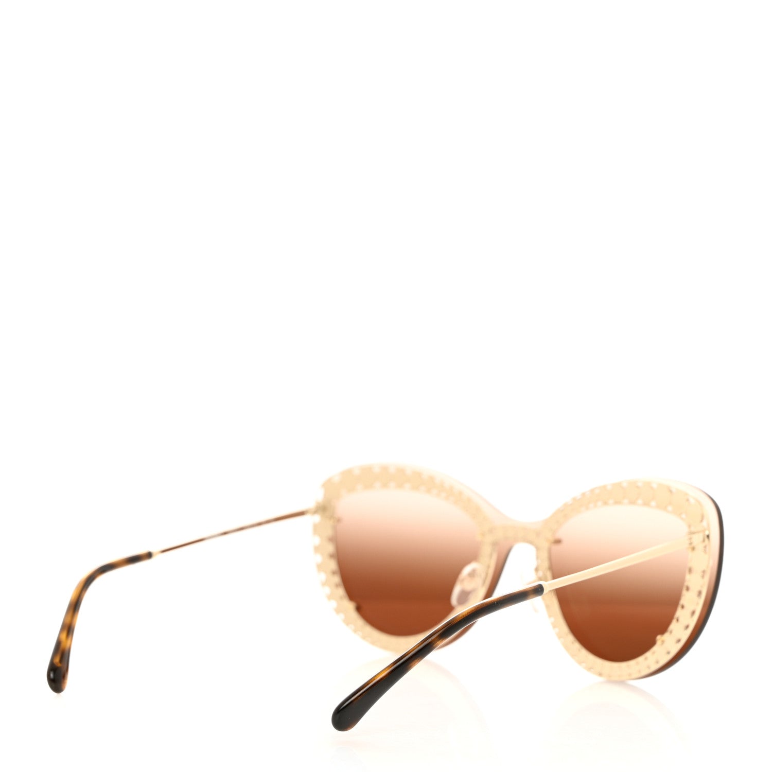 Chanel Acetate Metal Pearl Butterfly Sunglasses 4236-H Brown 4 of 7