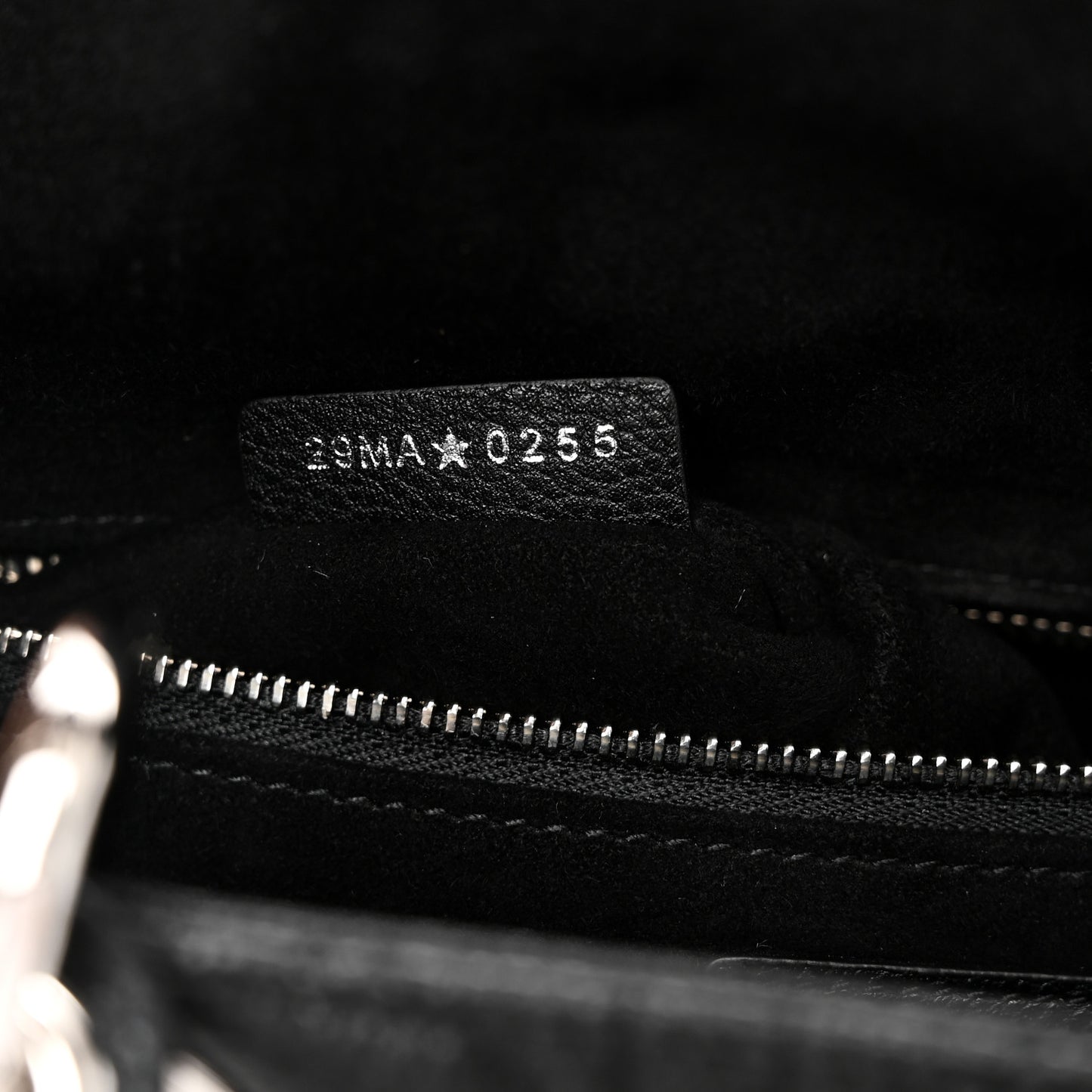 Grained Calfskin Cannage Medium Lady Dior Black