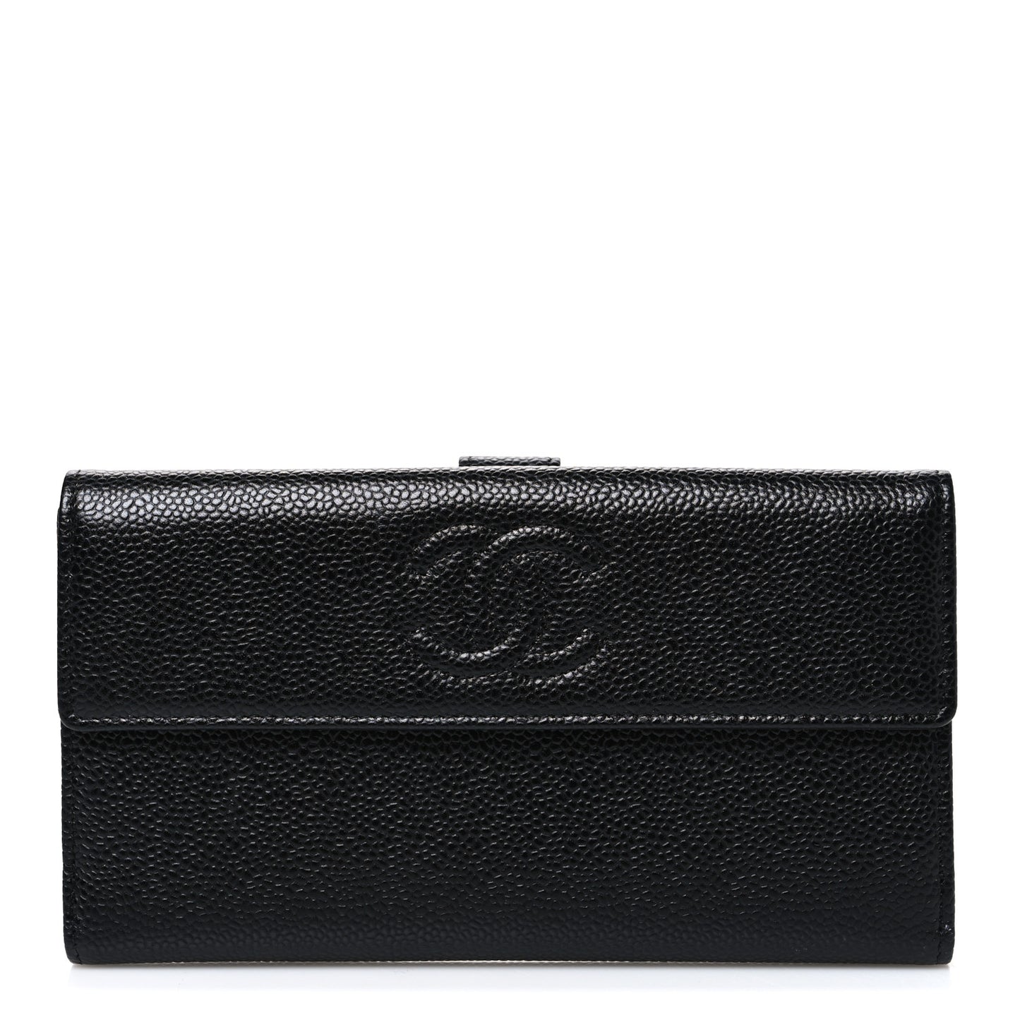 Caviar Timeless CC French Long Wallet Black