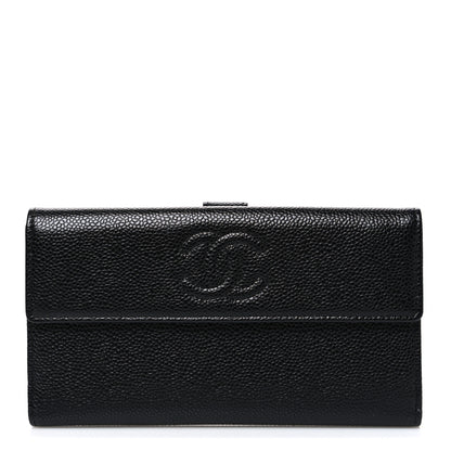 Chanel Caviar Timeless CC French Long Wallet Black 1 of 9