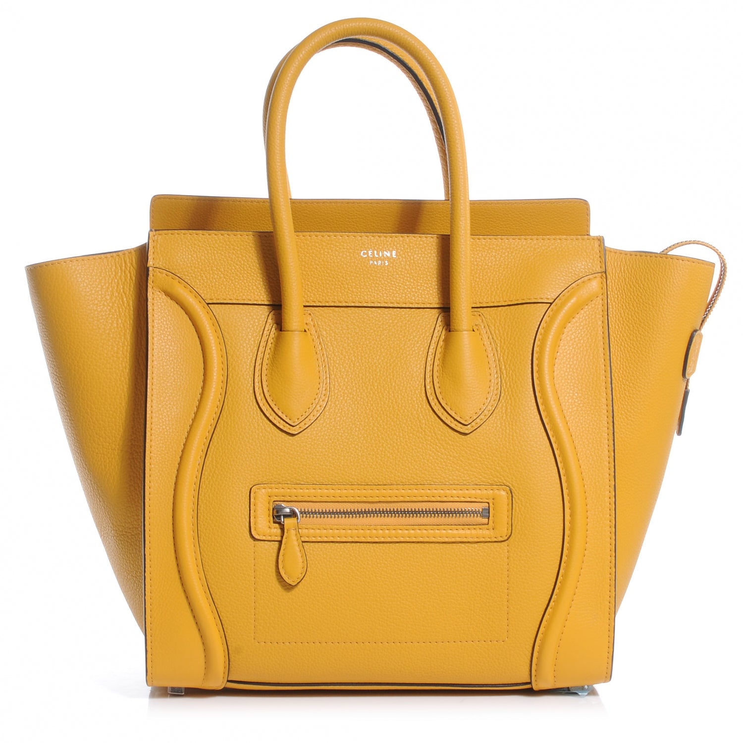 Celine Drummed Calfskin Mini Luggage Saffron 1 of 8